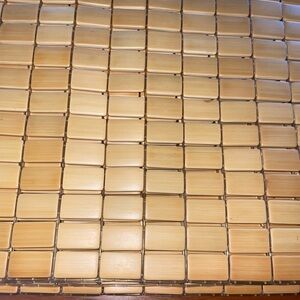 Vintage Bamboo tiled placemats MCM light blonde